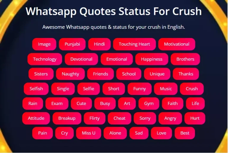 Best Crush status in English