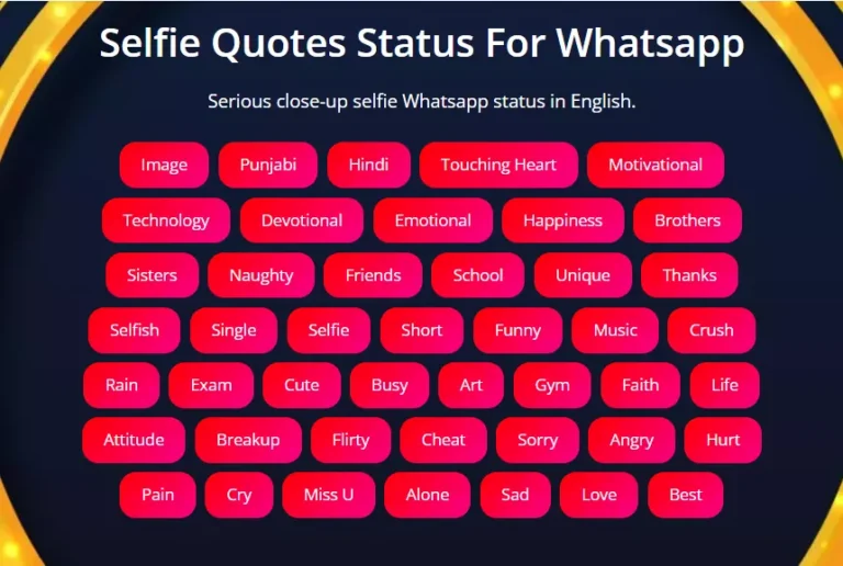 Best Selfie status in English