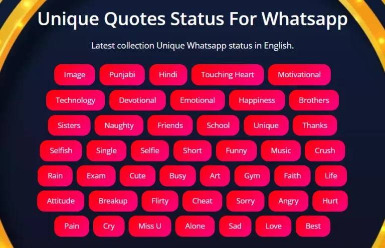 Best Unique status in English