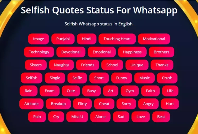 Best Selfish Status in English